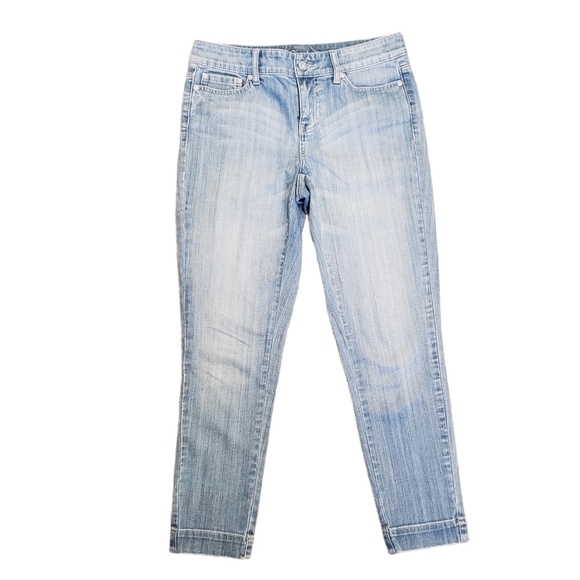 Cache Boyfriend Cut Ankle Jeans Relaxed Fit Light Blue Size 4 - Picture 5 of 13